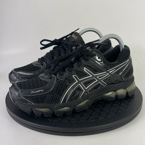 Asics Gel-Kayano 21 Silver/Black Athletic Running Shoes T4H7N Women’s Size 7.5 - Picture 1 of 12